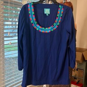 Escapada Blue Tunic with Colorful Trim